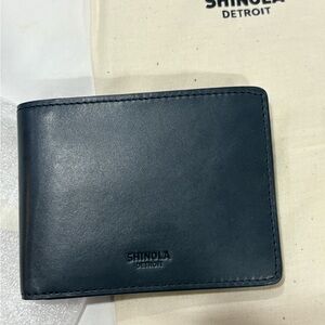 Shinola Navy Leather Card Holder